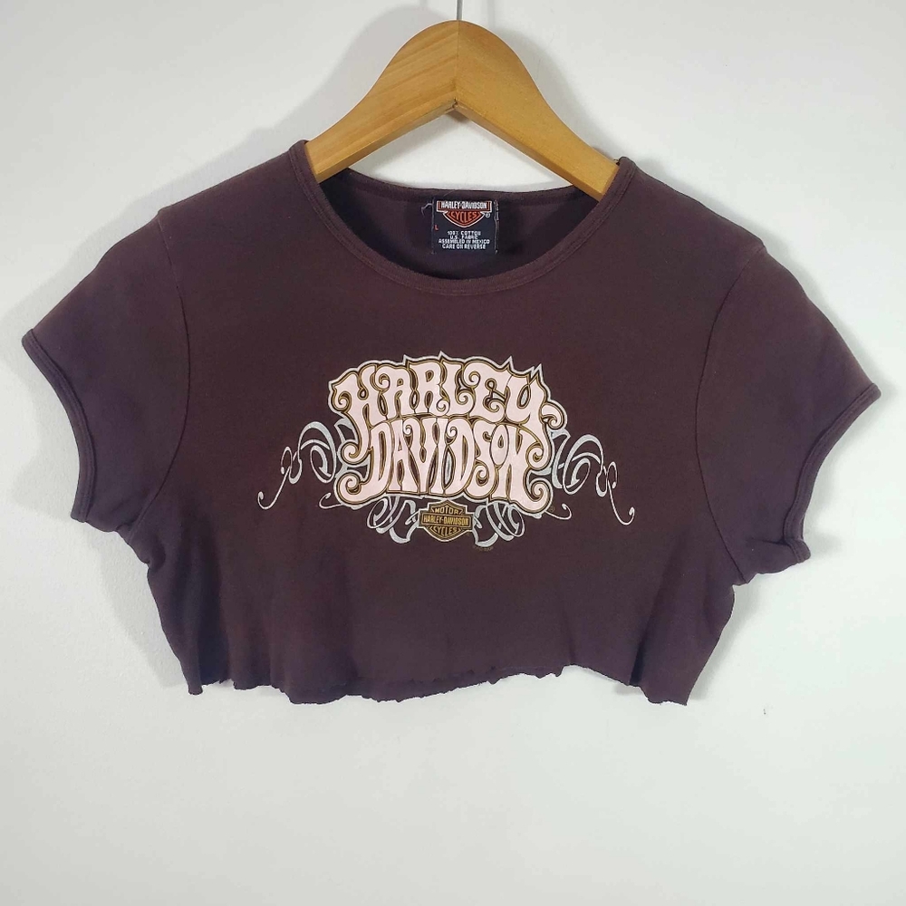 Vintage Harley-Davidson Motorcycle Crop top